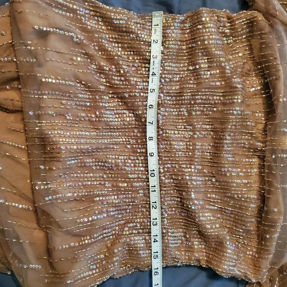 Montage by Mon Cheri Dark Taupe beaded gown - Picture 9 of 13